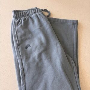 Alphalete light dusty blue wide leg fleece sweatpants